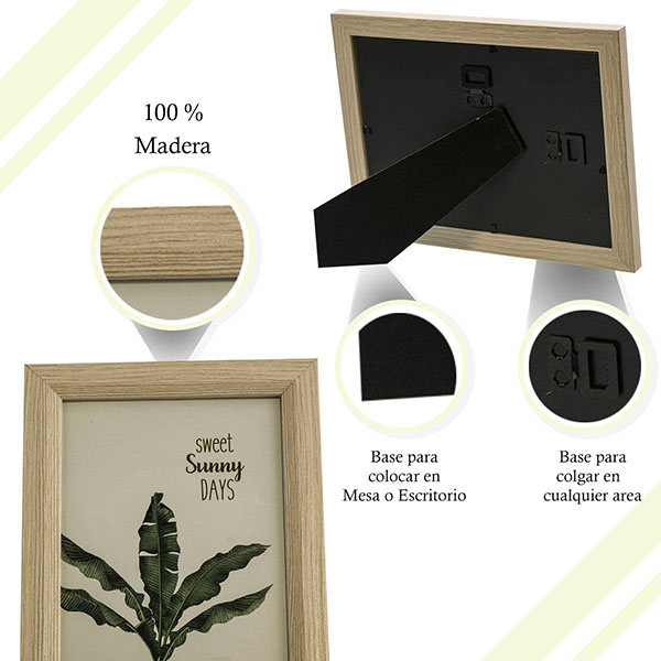 Elegante moderno portaretrato de madera baby shower, decoracion, regalo, recamara. Hw155-6x8