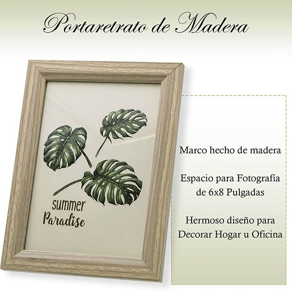 Elegante moderno portaretrato de madera baby shower, decoracion, regalo, recamara. Hw155-6x8
