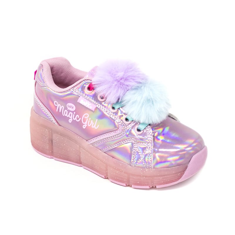 Tenis Patín Onix Para Niña Magic Girl Con Pompones Rosas