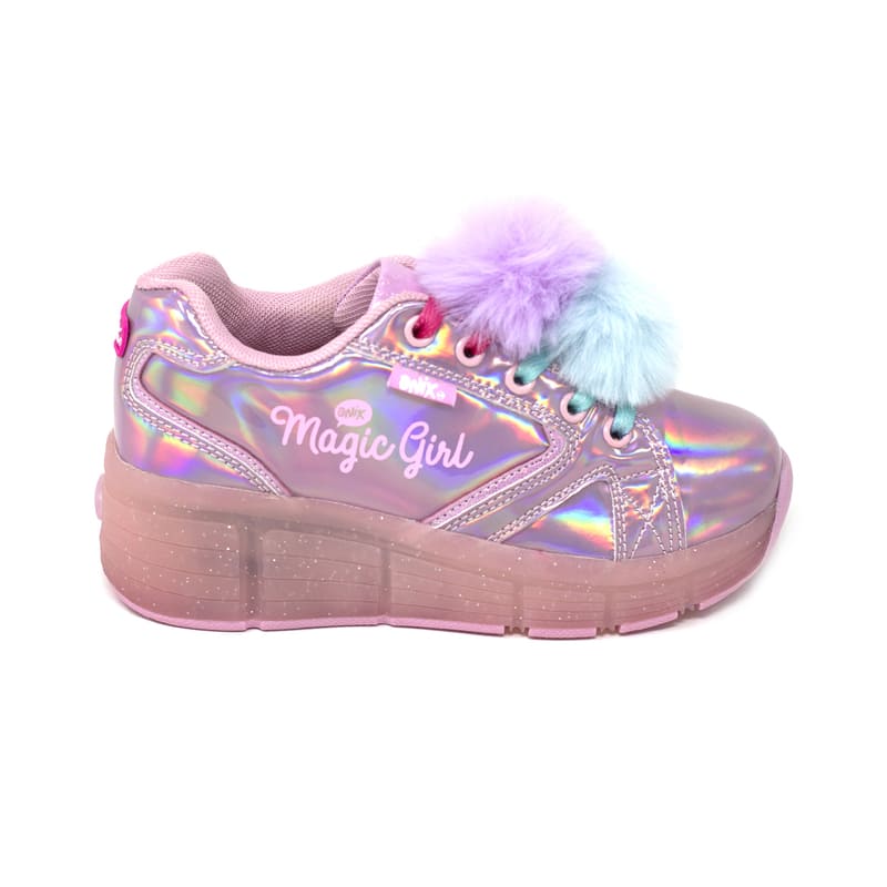 Tenis Patín Onix Para Niña Magic Girl Con Pompones Rosas