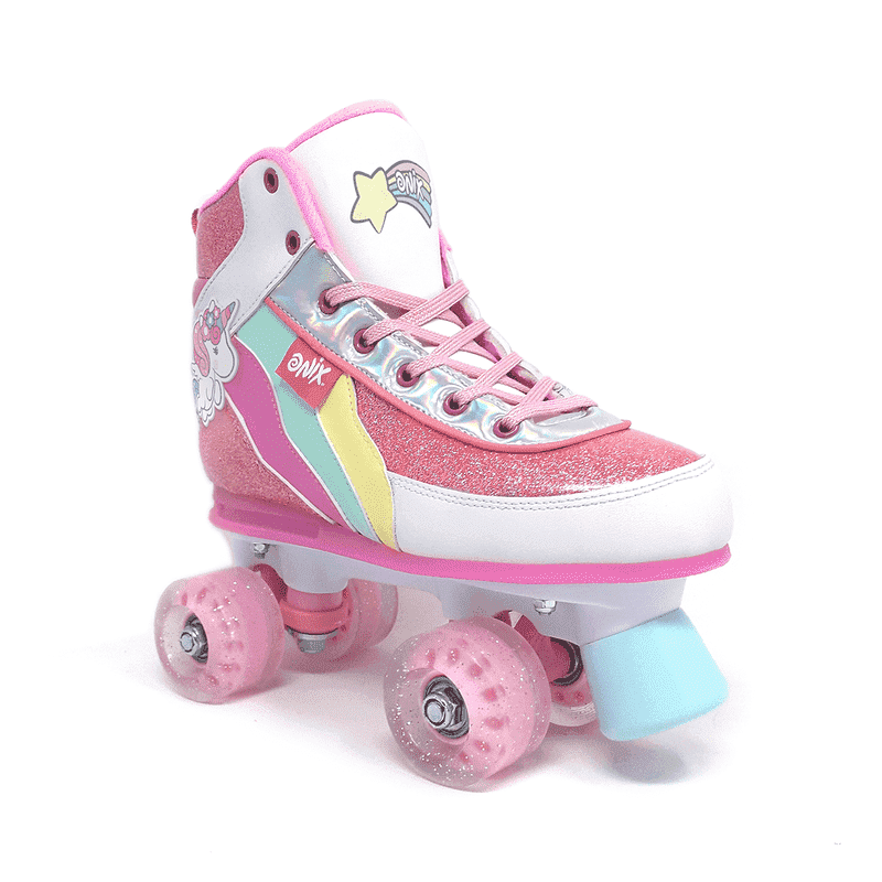 Patines De 4 Ruedas Onix Para Niña Color Rosa Shine Glitter