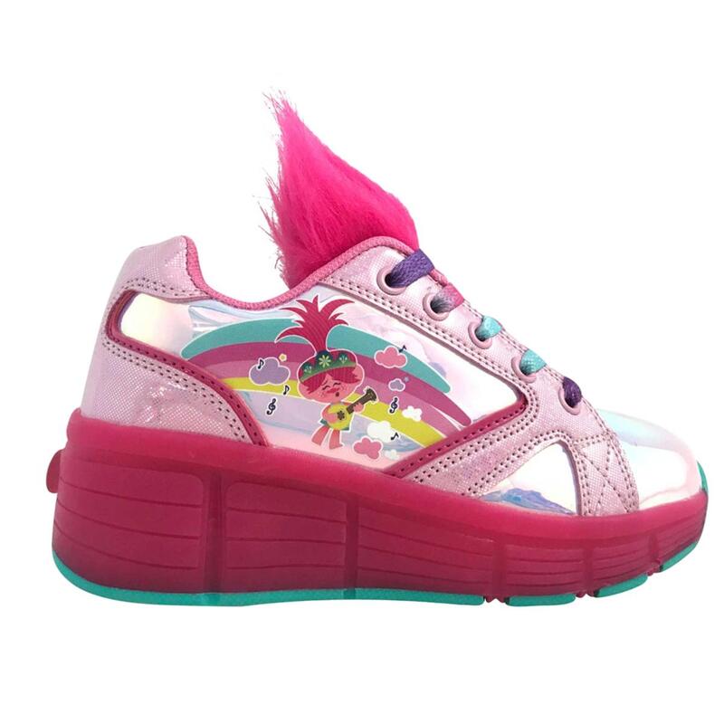 Tenis PatÃn Trolls Para Niña Color Rosa Metálico Con Peluche