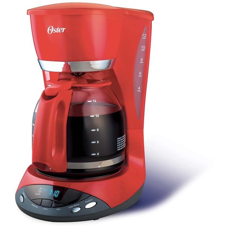 CAFETERA 12 TAZAS PROGRAMABLE JARRA DE VIDRIO ROJO/NEGRO OSTER BVSTDCDWX20R