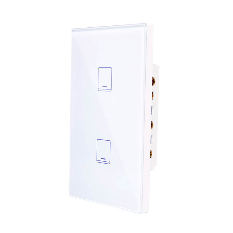 Interruptor inteligente Wifi Interruptor de Luz, 2 gang Smart Switch Iluminación LED Compatible con Alexa Google Home