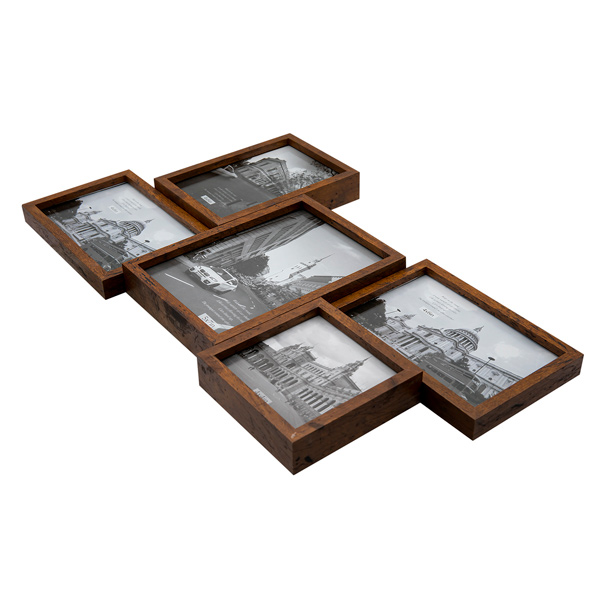 PORTA RETRATOS MULTI MARCOS DE PARED MADERA COLLAGE HW062B