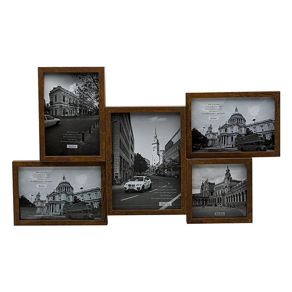 PORTA RETRATOS MULTI MARCOS DE PARED MADERA COLLAGE HW062B