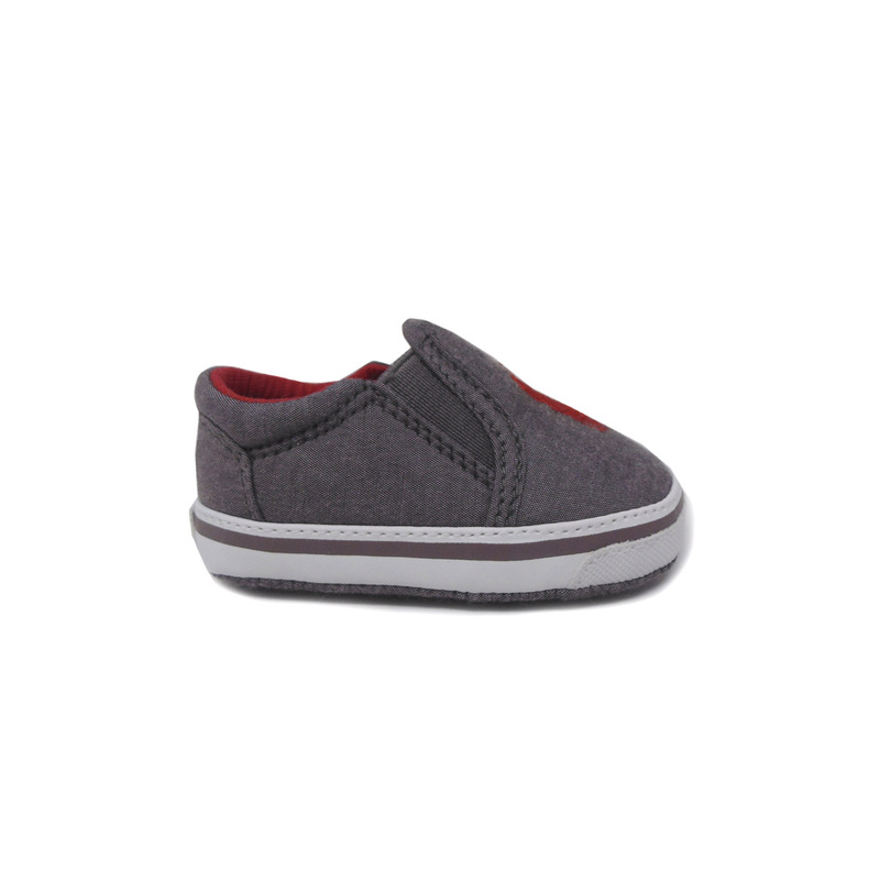 Tenis Polo Ralph Lauren Para Bebé Niño Color Gris Con Rojo