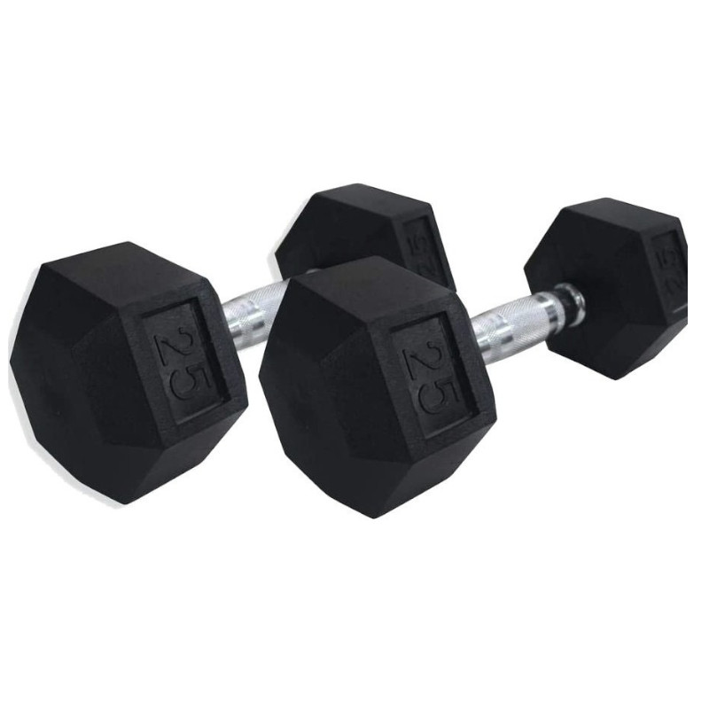 Par De Mancuernas Troy 25 Lb Sided Rubber Dumbell