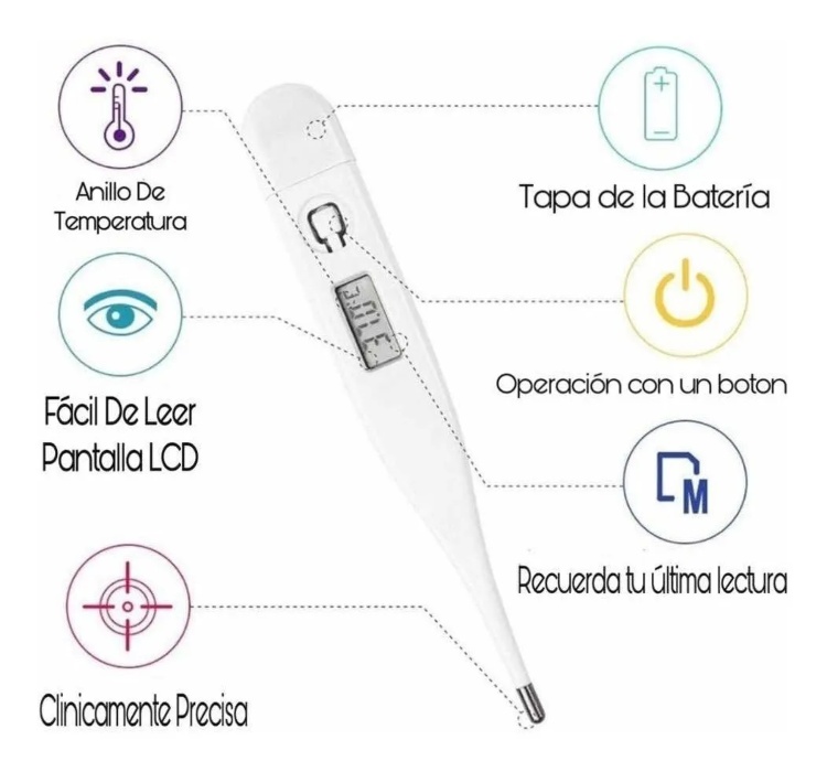 Termometro Digital Medidor De Temperatura Corporal Pantalla Digital