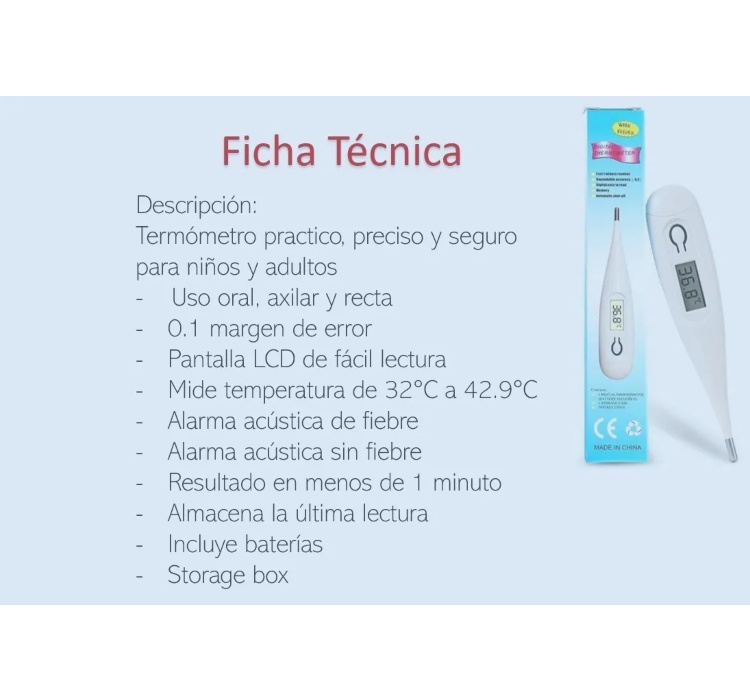 Termometro Digital Medidor De Temperatura Corporal Pantalla Digital