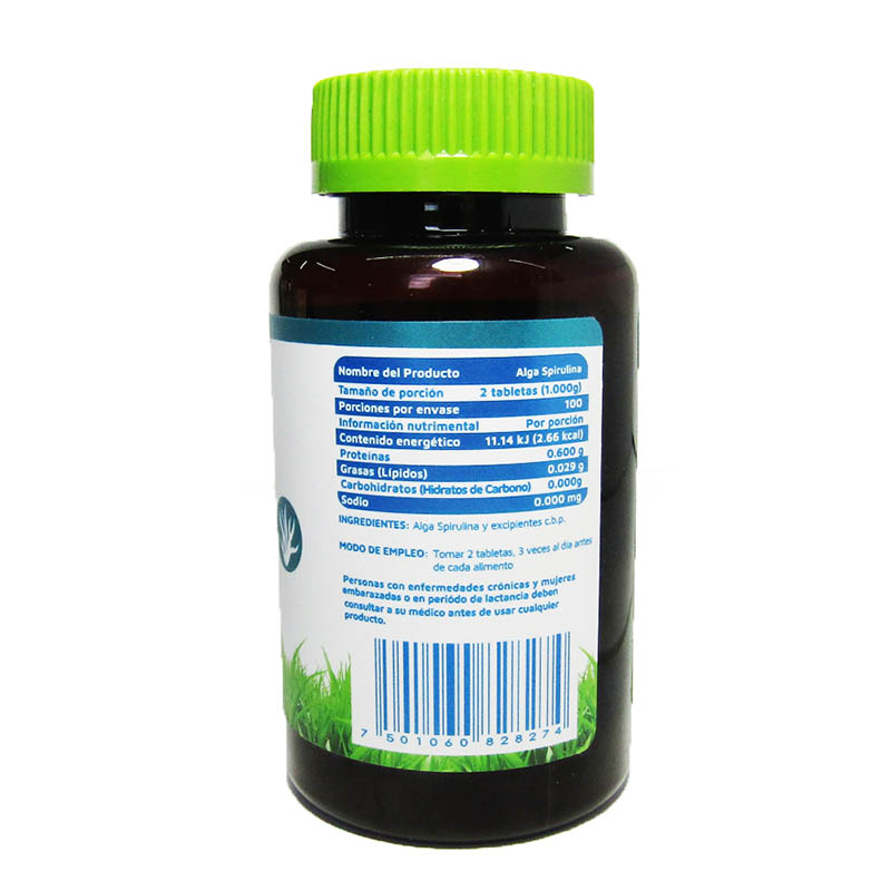 Alga Spirulina 200 Tabletas, con 2 frascos.