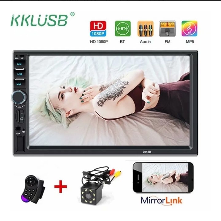 Auto Estéreo 7018b 2 Din Pantalla Táctil Mirrorlink, cámara de reversa gratis