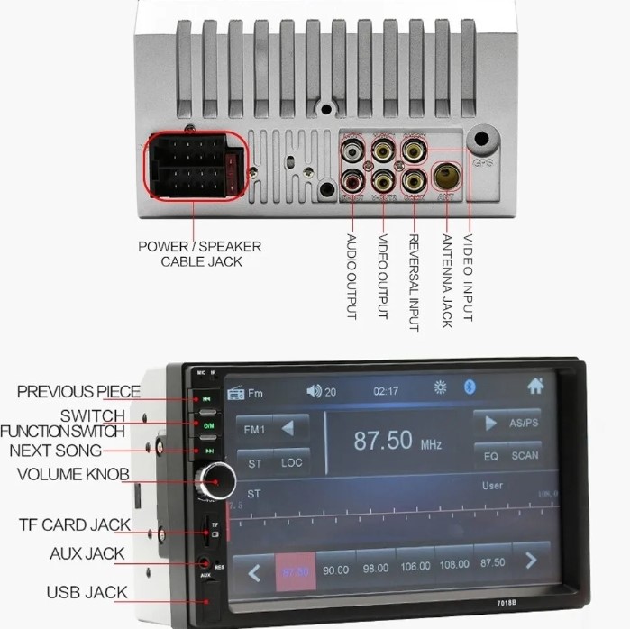 Auto Estéreo 7018b 2 Din Pantalla Táctil Mirrorlink, cámara de reversa gratis