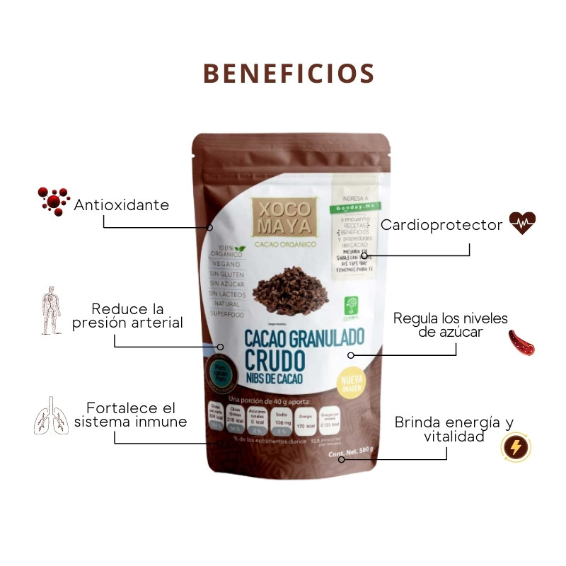 Xoco Maya, Nibs De Cacao Orgánico Crudo, 200 gramos
