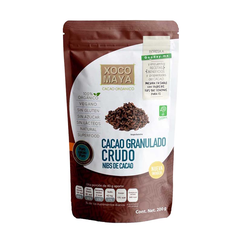 Xoco Maya, Nibs De Cacao Orgánico Crudo, 200 gramos