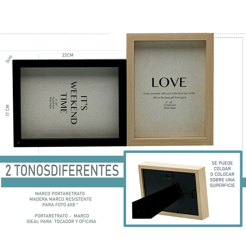 Hermoso portaretrato madera solida de primera calidad diseño moderno hw132 6x8