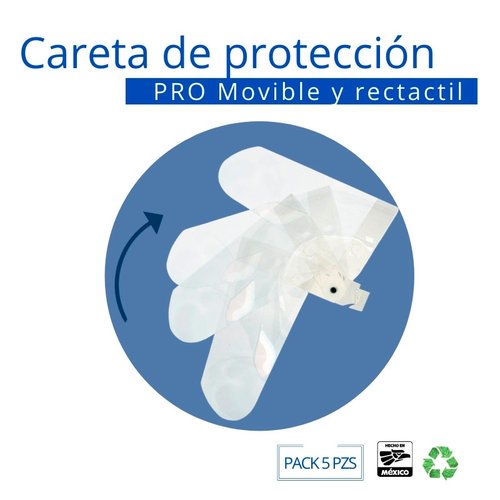Paquete De 5 Caretas Protectoras Pro Movible Y Retráctil