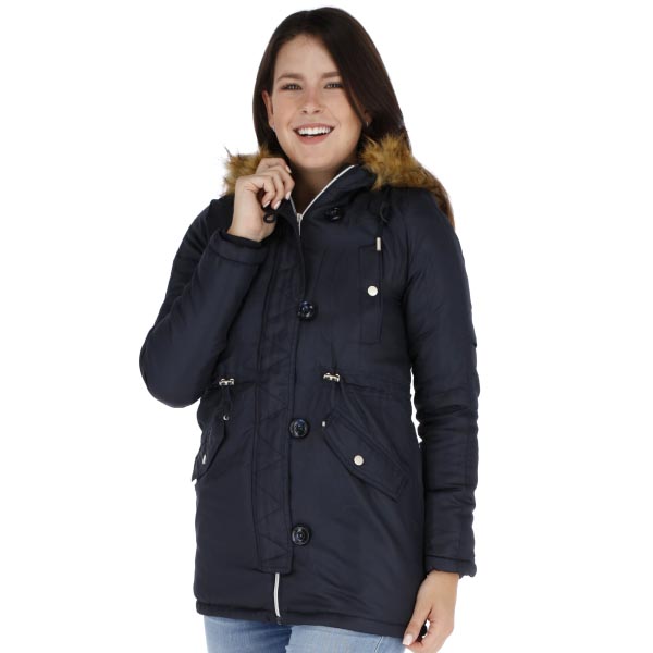 Chamarra Larga Con Capucha Para Mujer En 2 Colores G1565