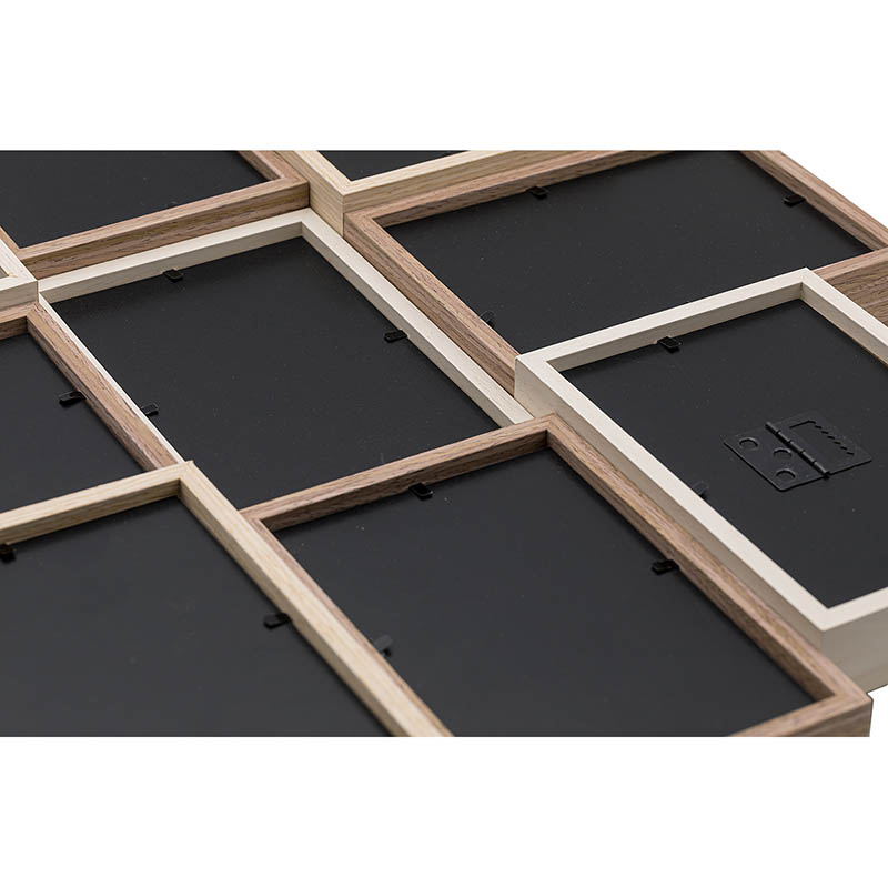 PORTA RETRATOS 9 MULTI MARCOS UNIDOS DE PARED MADERA COLLAGE HW066