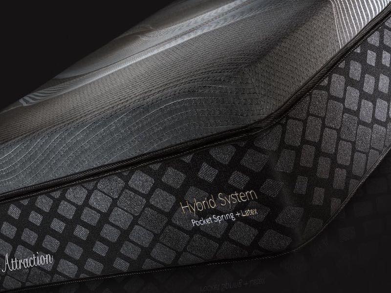 Lester Attraction - Colchón Queen Size Ortopédico Híbrido de Lujo (Látex+Pocket Spring+Nano Pocket+Memory Foam) - Hipoalergénico con Telas Antibacterianas - Calidad Superior - 10 Años de Garantía