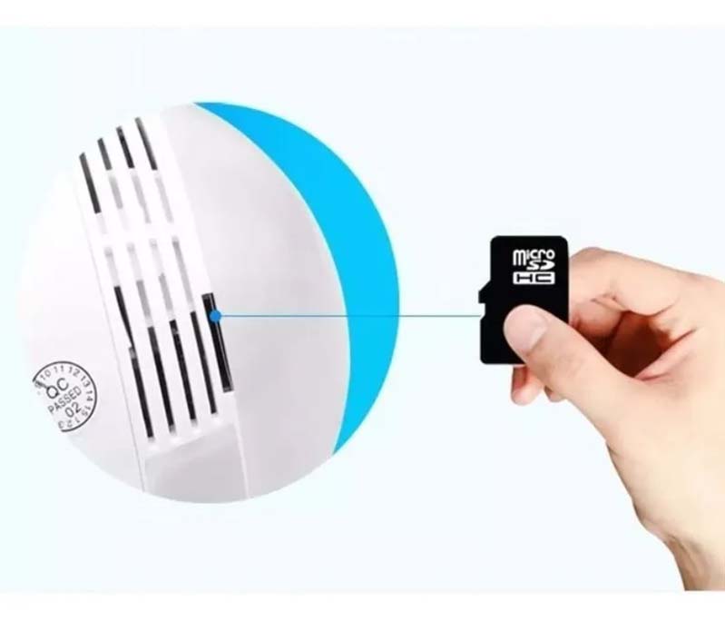 Camara Foco 360 Grados Wifi Ip Seguridad Espía Oculta Hd Spy