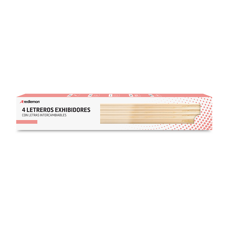 Letreros Madera 4 Bases 135 Letras Números Símbolos Redlemon.