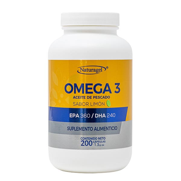 Omega 3, EPA 360 /DHA 240 sabor limon Naturagel Paquete de 3 frascos