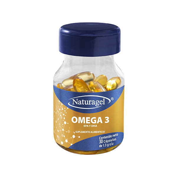 Omega 3 EPA y DHA, Aceite de Pescado con sabor limon y Vitamina D Naturagel Paquete de 3 frascos