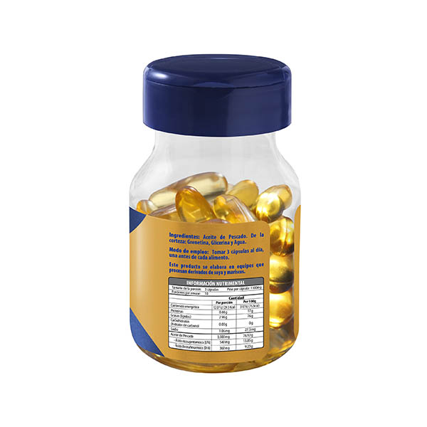 Omega 3 EPA y DHA, Aceite de Pescado con sabor limon y Vitamina D Naturagel Paquete de 3 frascos