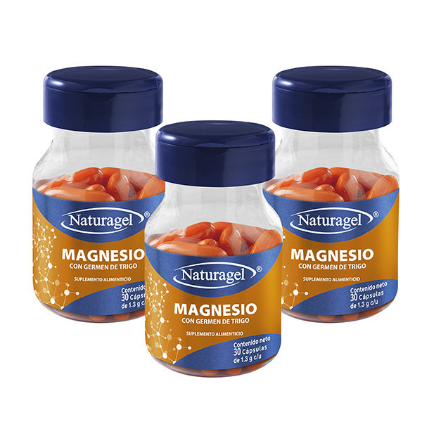 Magnesio con Germen de Trigo Naturagel Paquete de 3 frascos