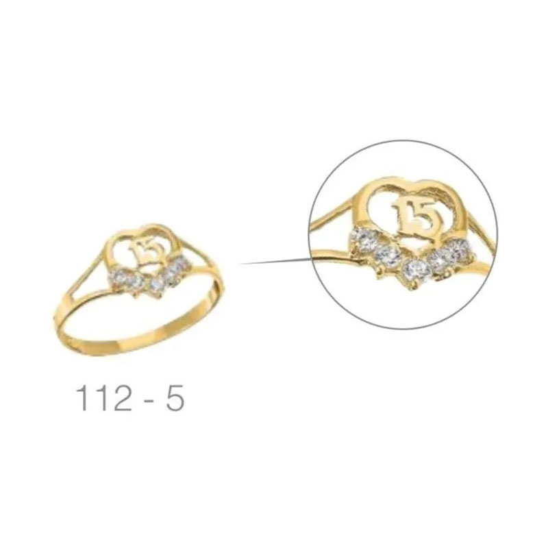 Anillo Corazon Xv Años Oro 10 K Obsequio