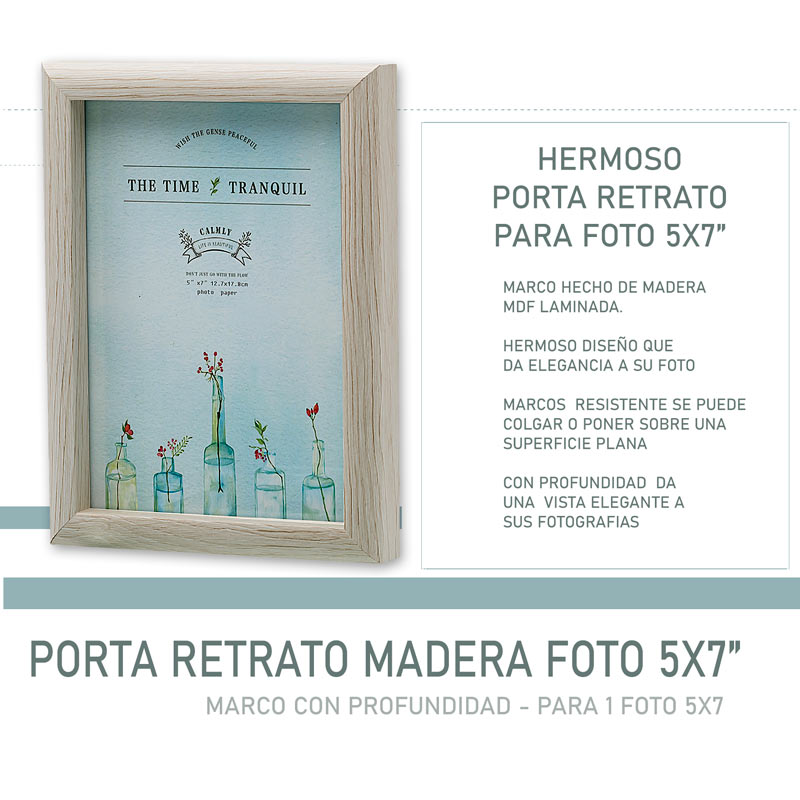 Marco fotográfico 10×15 cm con soporte y ganchos – Mr Gabriel