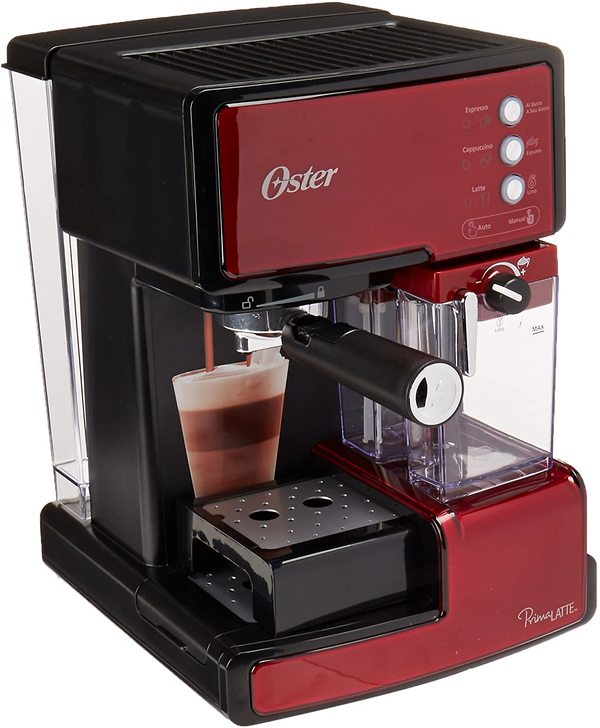 CAFETERA 15 BARES AUTOMATICA PRIMA LATTE ROJO/NEGRO OSTER BVSTEM6601R