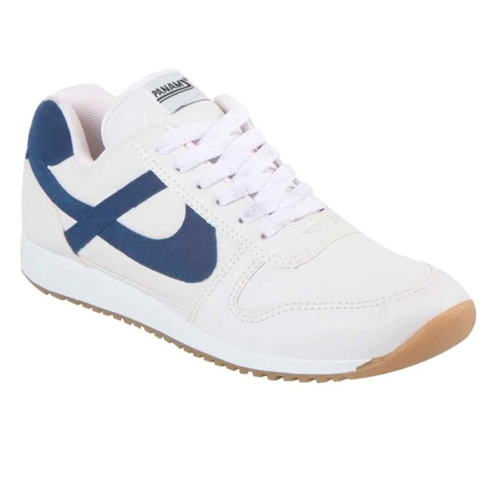 Tenis Casual Dama Mujer Unisex Panam Clasico Blanco Azul