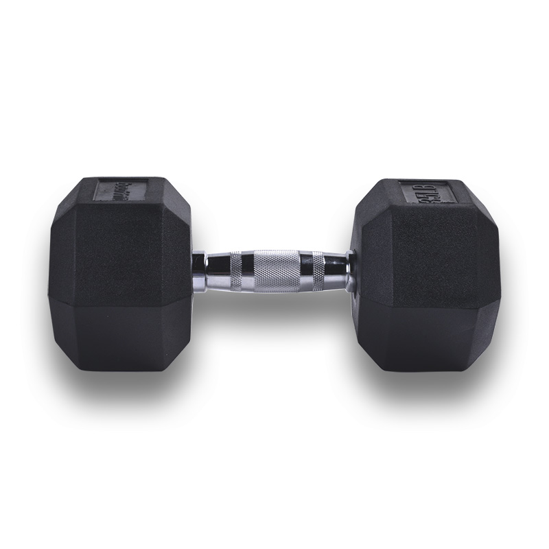 Mancuerna Hexagonal 35 Lb Black Rubber Hex Dumbbell -1 Pza