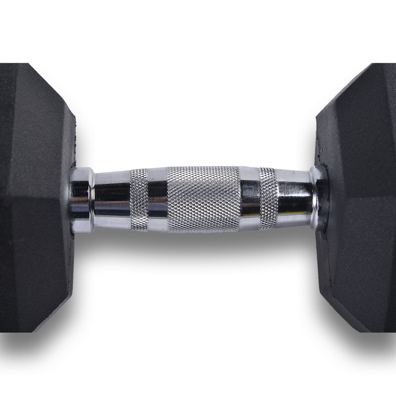 Mancuerna Hexagonal 35 Lb Black Rubber Hex Dumbbell -1 Pza
