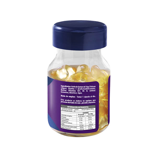 Biotina con Vitamina E y Germen de Trigo Naturagel Paquete de 3 frascos