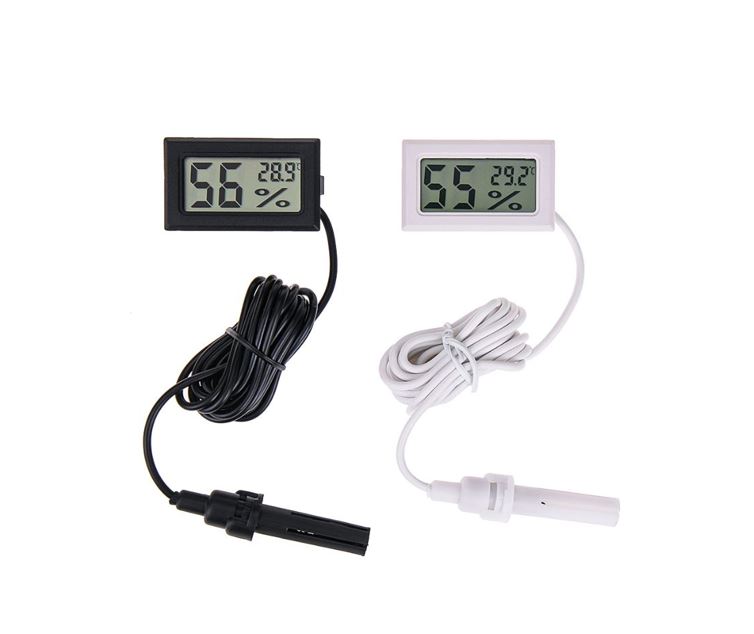 Termómetro Higrómetro Digital De Sonda Medidor De Humedad Negro