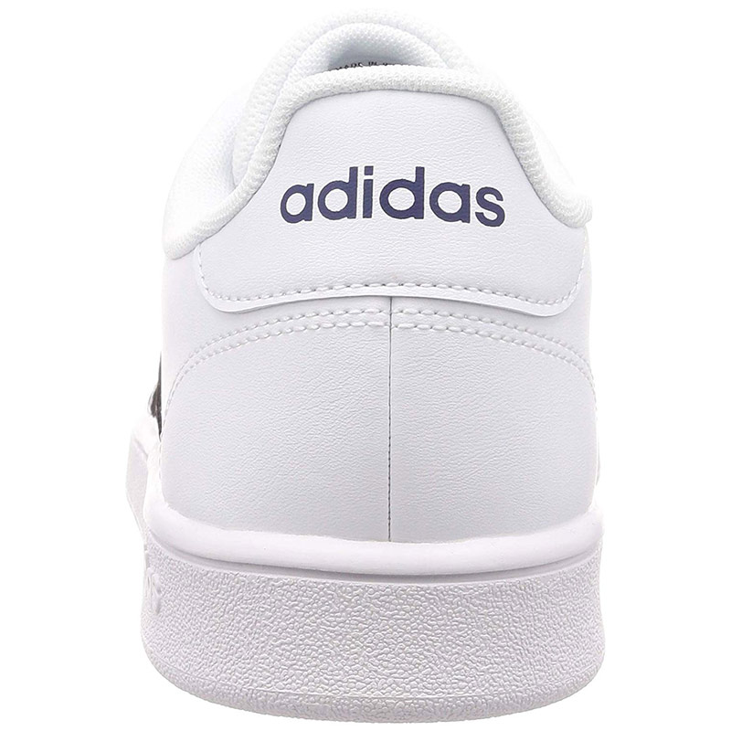 Tenis Adidas Grand Court Base EE7904 Blanco Franjas Negras Hombre