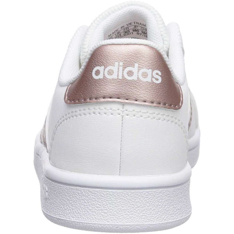 Tenis Adidas Grand Court EF0101 Blanco Franjas Cobre Niñas