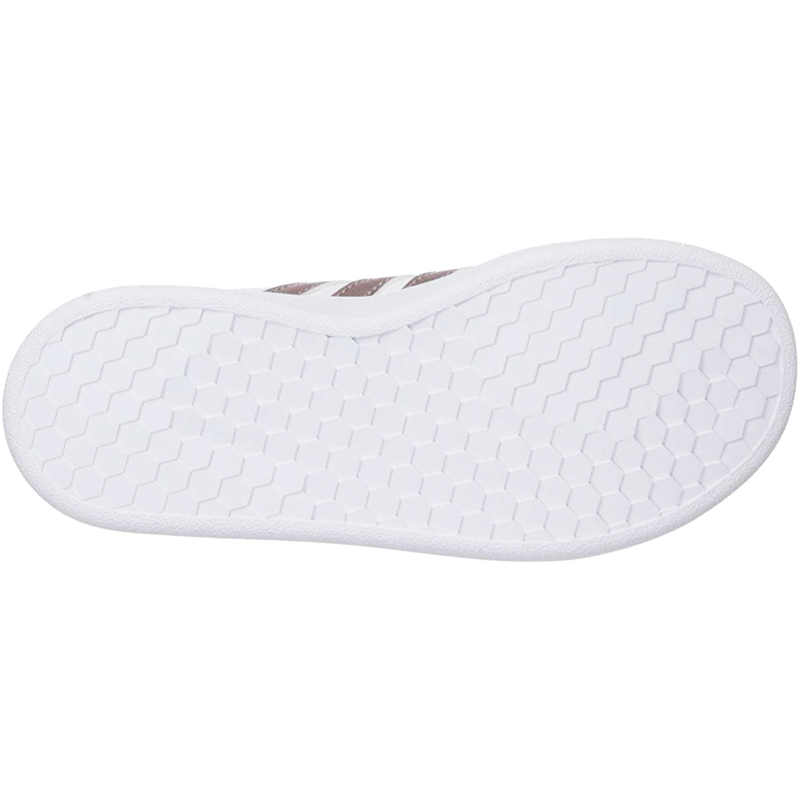Tenis Adidas Grand Court EF0101 Blanco Franjas Cobre Niñas