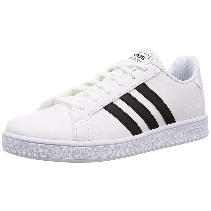 Tenis Adidas Grand Court EF0103 Blanco Franjas Negras Niños (Unisex)