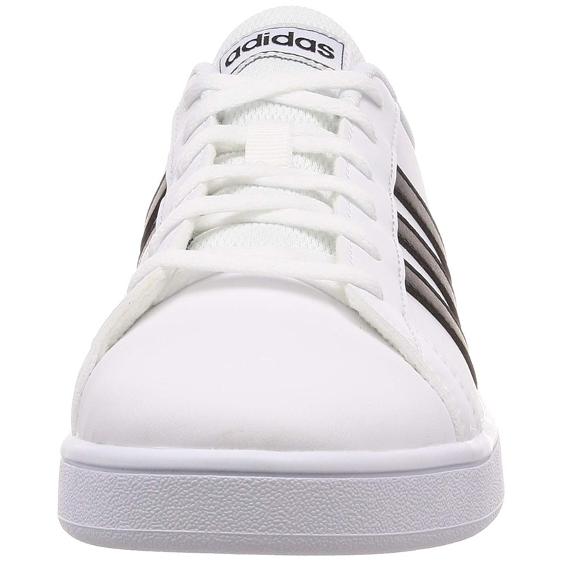 Tenis Adidas Grand Court EF0103 Blanco Franjas Negras Niños (Unisex)