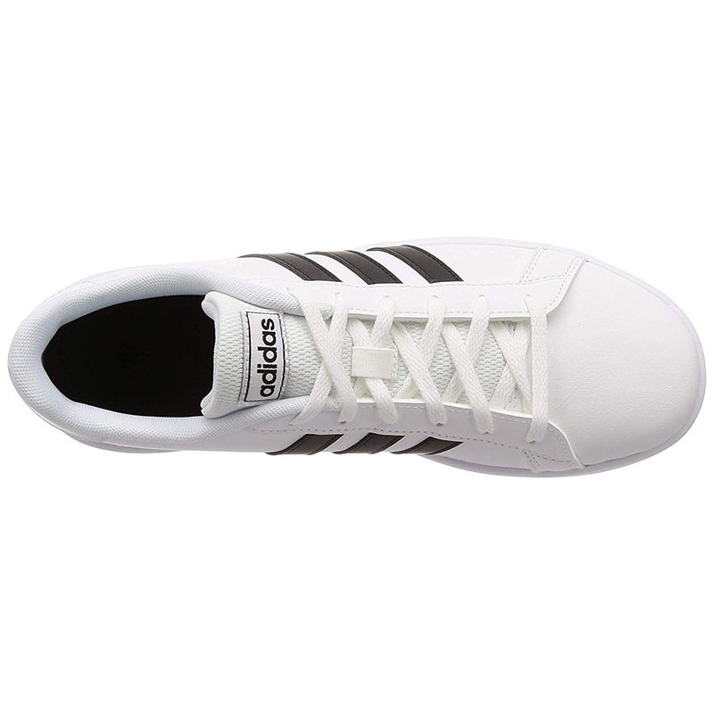 Tenis Adidas Grand Court EF0103 Blanco Franjas Negras Niños (Unisex)