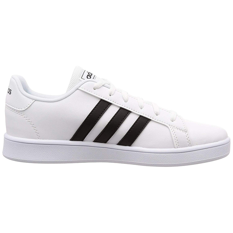 Tenis Adidas Grand Court EF0103 Blanco Franjas Negras Niños (Unisex)