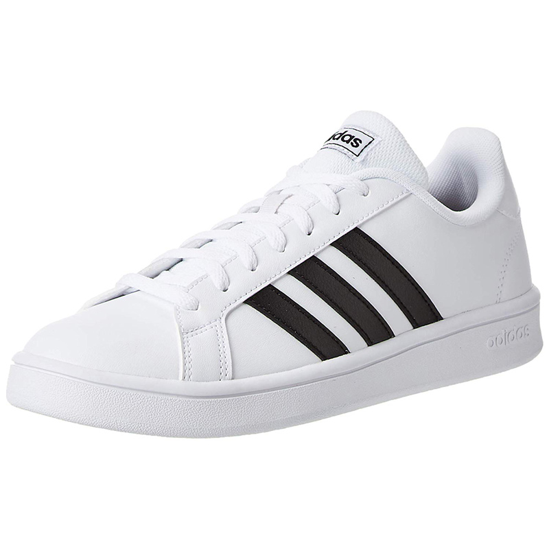 Tenis Adidas Grand Court Base EE7968 Blanco Franjas Negras Mujer
