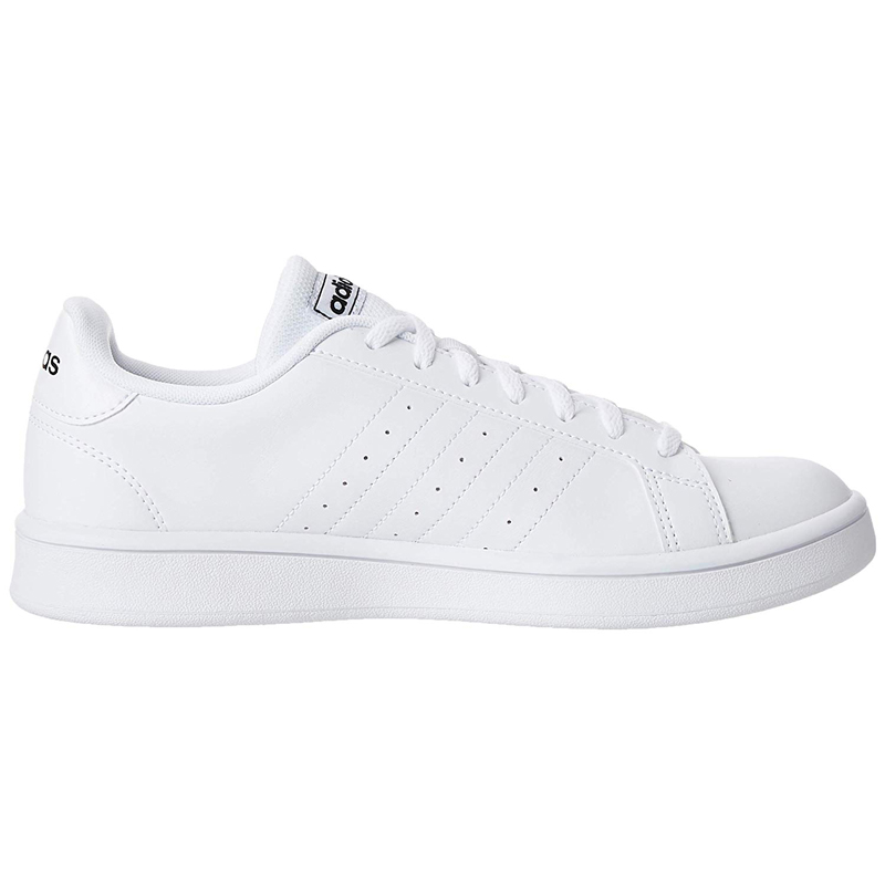 Tenis Adidas Grand Court Base EE7968 Blanco Franjas Negras Mujer