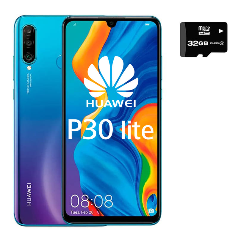Celular huawei P30 LITE 128GB Azul / Nuevo / desbloqueado + MicroSD 32gb 