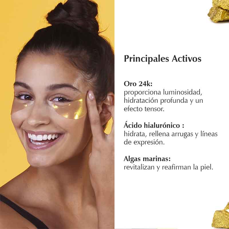 Parches Contorno De Ojos Con Oro 24k Anti Ojeras Colageno 60pz Marie D