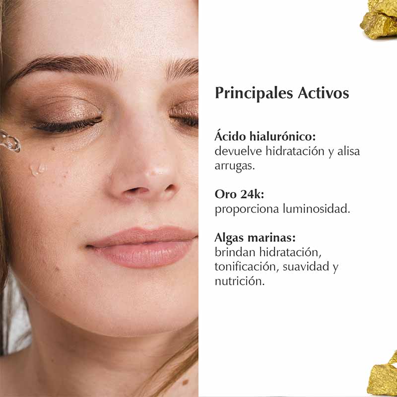  Serum Facial De Oro 24K Hidratante Acido Hialuronico Marie D´Argan